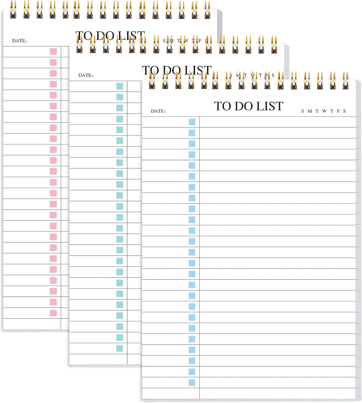 To Do List Notepad 3 Pack, Undated Daily Planner Notepad, A5 (5.5" x 8.3")
