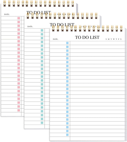 To Do List Notepad 3 Pack, Undated Daily Planner Notepad, A5 (5.5" x 8.3")