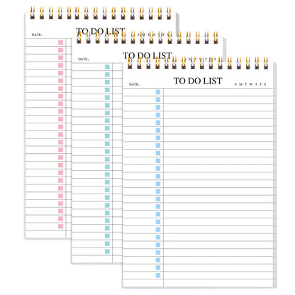 To Do List Notepad 3 Pack, Undated Daily Planner Notepad, A5 (5.5" x 8.3")