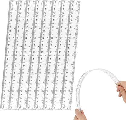 ZUFECY 8-Pack Clear Acrylic Ruler, 12 Inches Flexible Clear Ruler, Inches and Metric Scale Measuring Tool