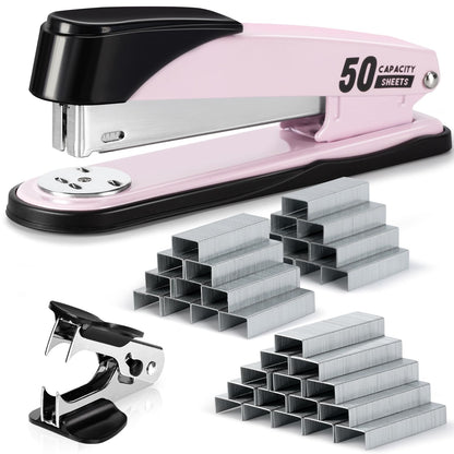 Deli Stapler Heavy Duty, 2000 Staples and Staple Remover, Purple