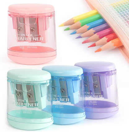 Tamaki Pencil Sharpeners Manual Dual Holes, 4 Pack
