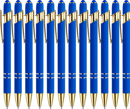 LINFANC 12 Pack Nice Black Pens Ballpoint Pens Stylus Pen for Touchscreen