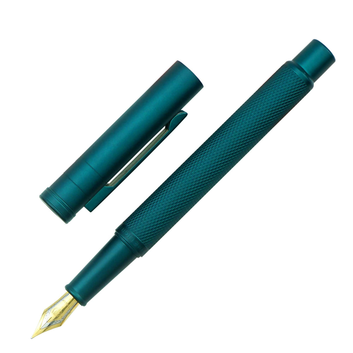 Matte Black Forest Fountain Pen Extra Fine Nib Classic Design with Converter and Metal Pen Box Set by Asvine