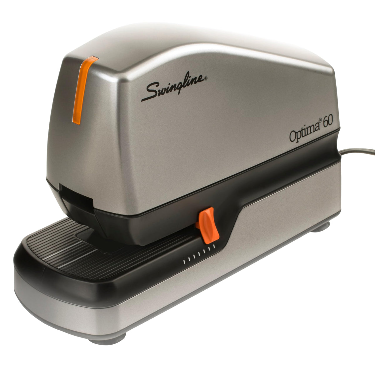 Swingline Electric Stapler, 20 Sheet Capacity, Optima 20, Jam Free, Compact, Automatic or Manual, Plug In or Battery, Orange and Gray (48207)