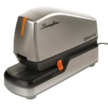 Swingline Electric Stapler, 20 Sheet Capacity, Optima 20, Jam Free, Compact, Automatic or Manual, Plug In or Battery, Orange and Gray (48207)