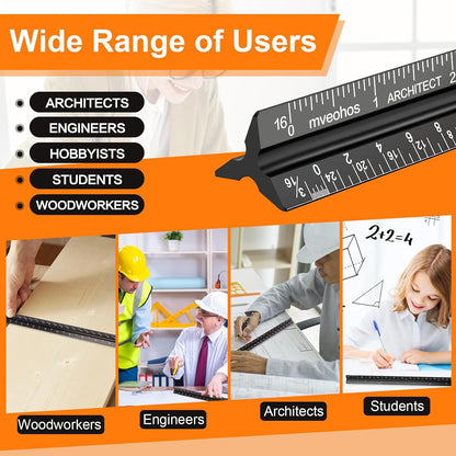 Architectural Scale Ruler, Imperial Measurements 12''