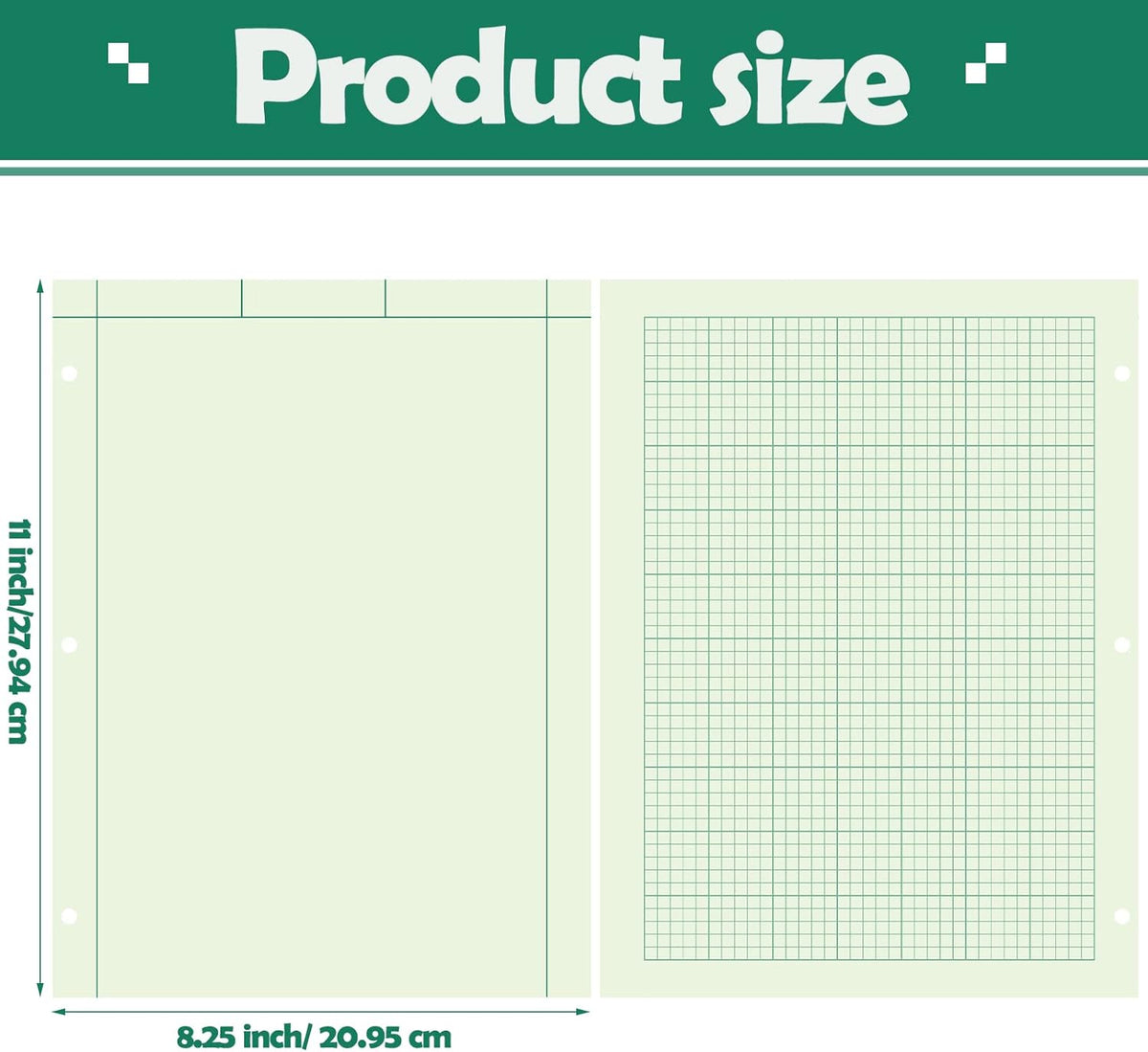 Seajan 5 Pcs Engineering Paper Notebook Engineer Computation Pad,Green