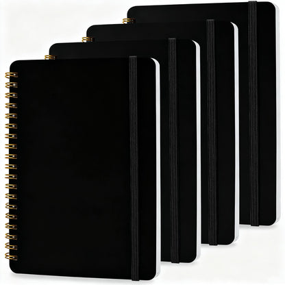4 PCS Small Spiral Notebook 5x7, Spiral Journal Notebook, Notebooks for Work, Note Taking, School, Small Notebooks 5x7 with Strap, Cute Notebooks for Women 50 Sheets