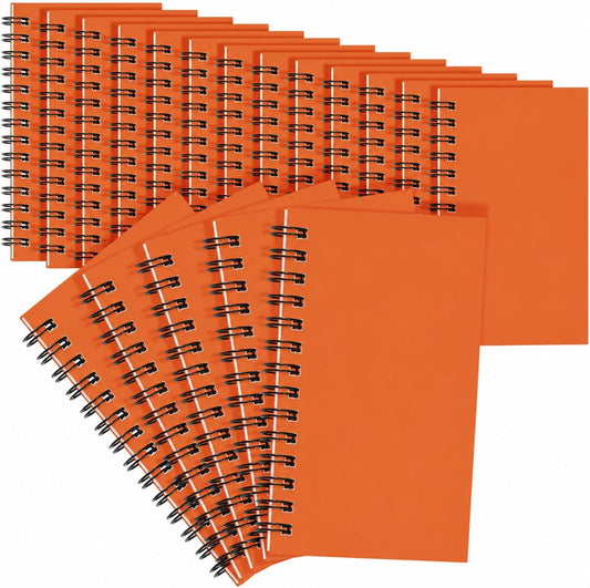 Jutom 18 Pcs Small Spiral Notebook Memo Pad 3x5, Orange