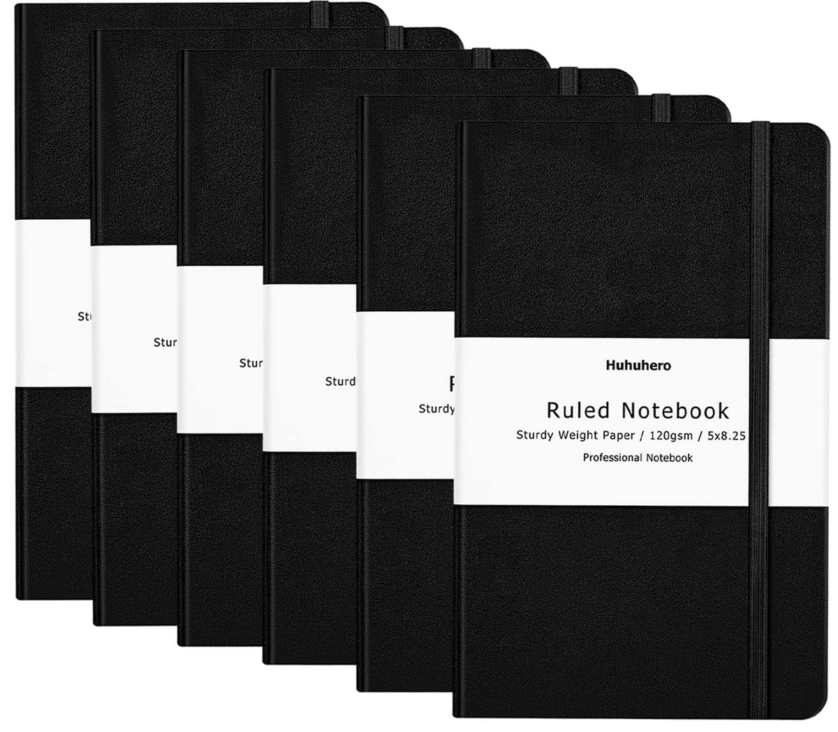 Huhuhero 10 Pack Lined Notebook Journals, College Ruled 5.25"×8.25", Green