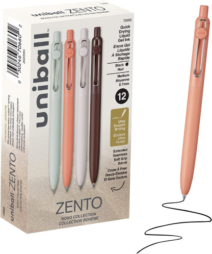 uniball™ Zento Gel Pens, Black Ink, 0.7mm Medium Point, 4 Count