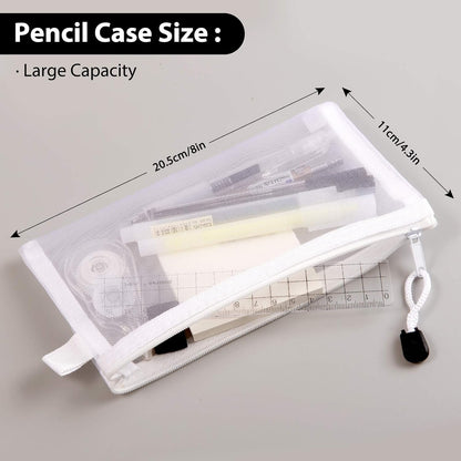 Whaline 10Pcs Japanese Style Stationery Set, Gel Ballpoint Pen, Mechanical Pencil, Lead Refills, Correction Tape, Sticky Notes, Eraser, Ruler, Highlighter, Bag, Back to School Supplies for Students
