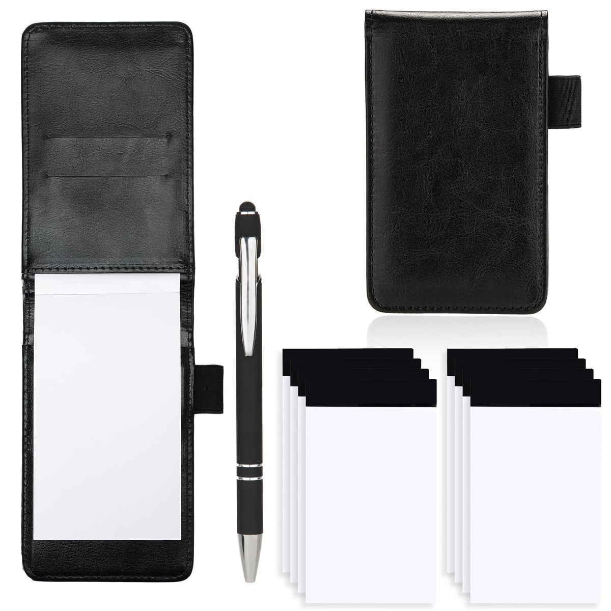 Camelmother 10Pcs Pocket Notepad Holder Set Notebook 3 x 5 Inch With Pen