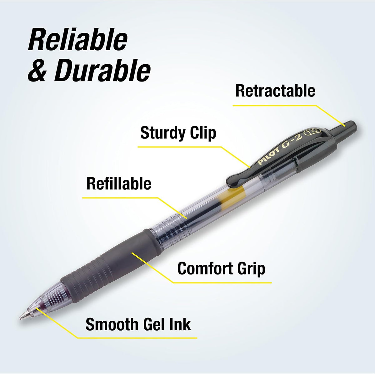 PILOT G2 Premium Gel Pens, Bold Point 1.0mm, Black Ink, 4-Pack
