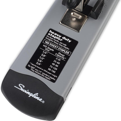 Swingline Heavy Duty Stapler, 160 Sheet Capacity, Jam Free, Metal, Black and Gray (39005)