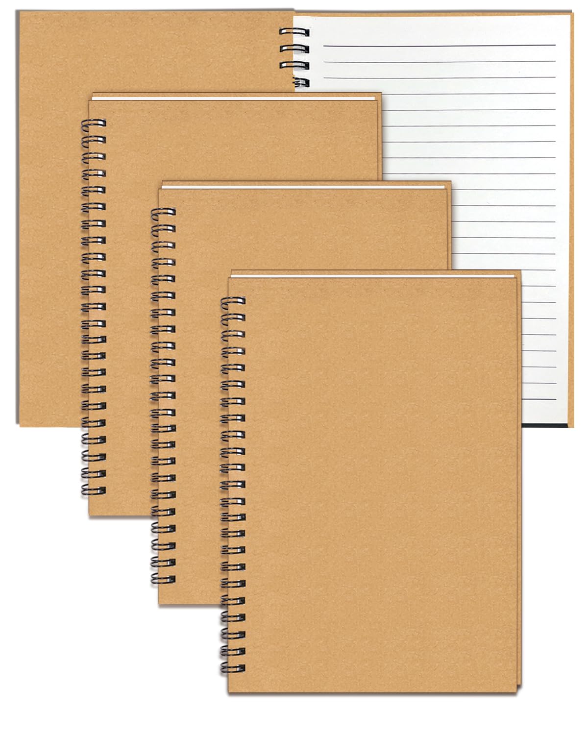 6Pack Spiral Notebook, 5.7x8.3” Small Notebooks for Work 120 Page Note Pads