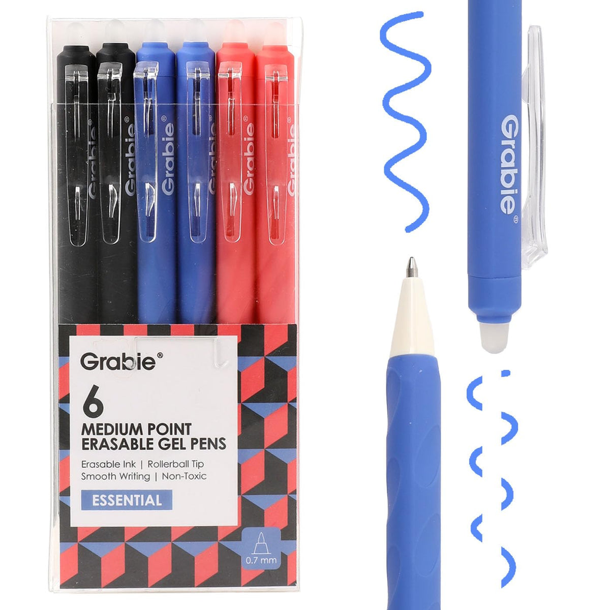 Grabie Erasable Gel Pens, 9 Color 0.7 mm Point, Rustic Reverie