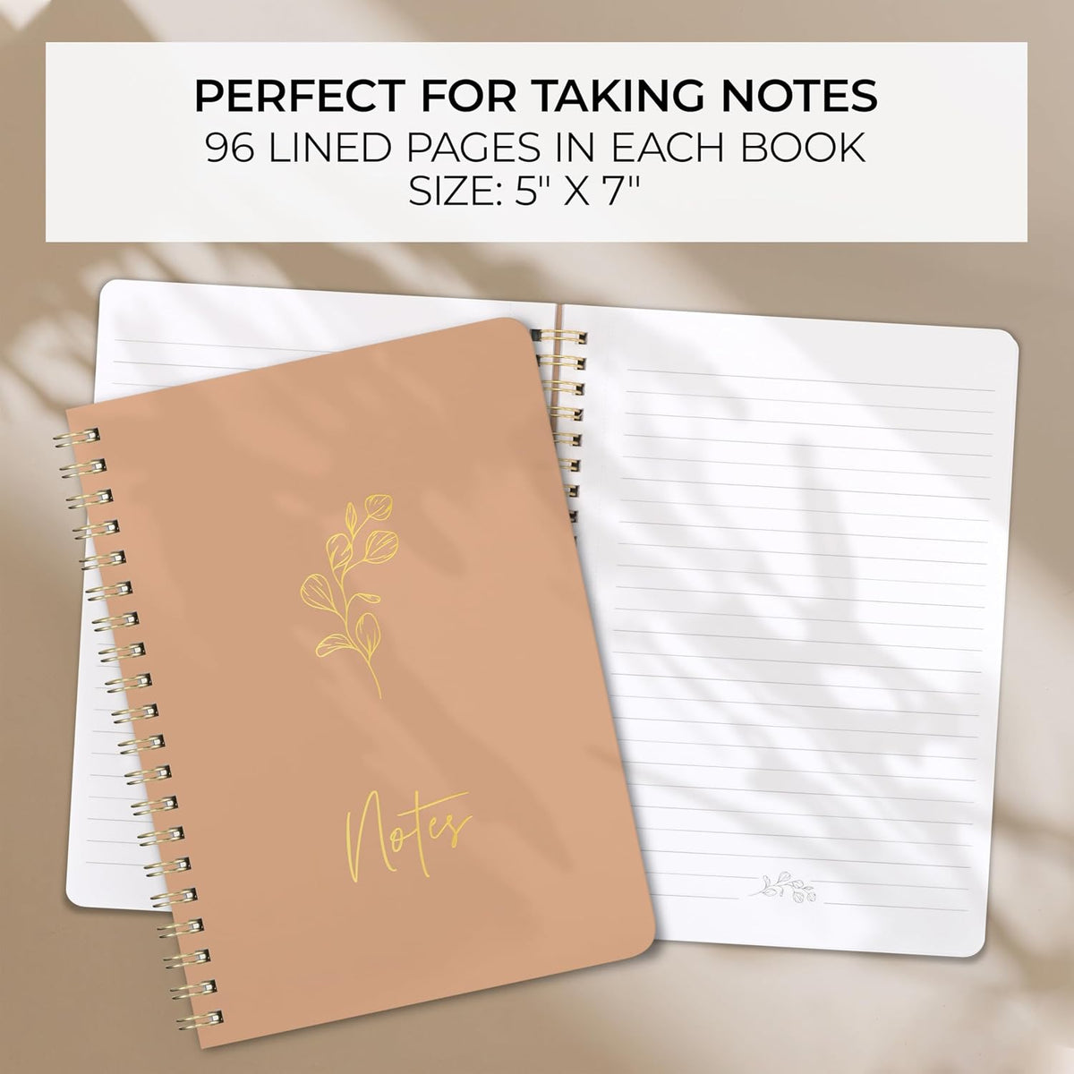 Aesthetic Spiral Notebook Set of 3 For Women - Cute College Ruled 7x5