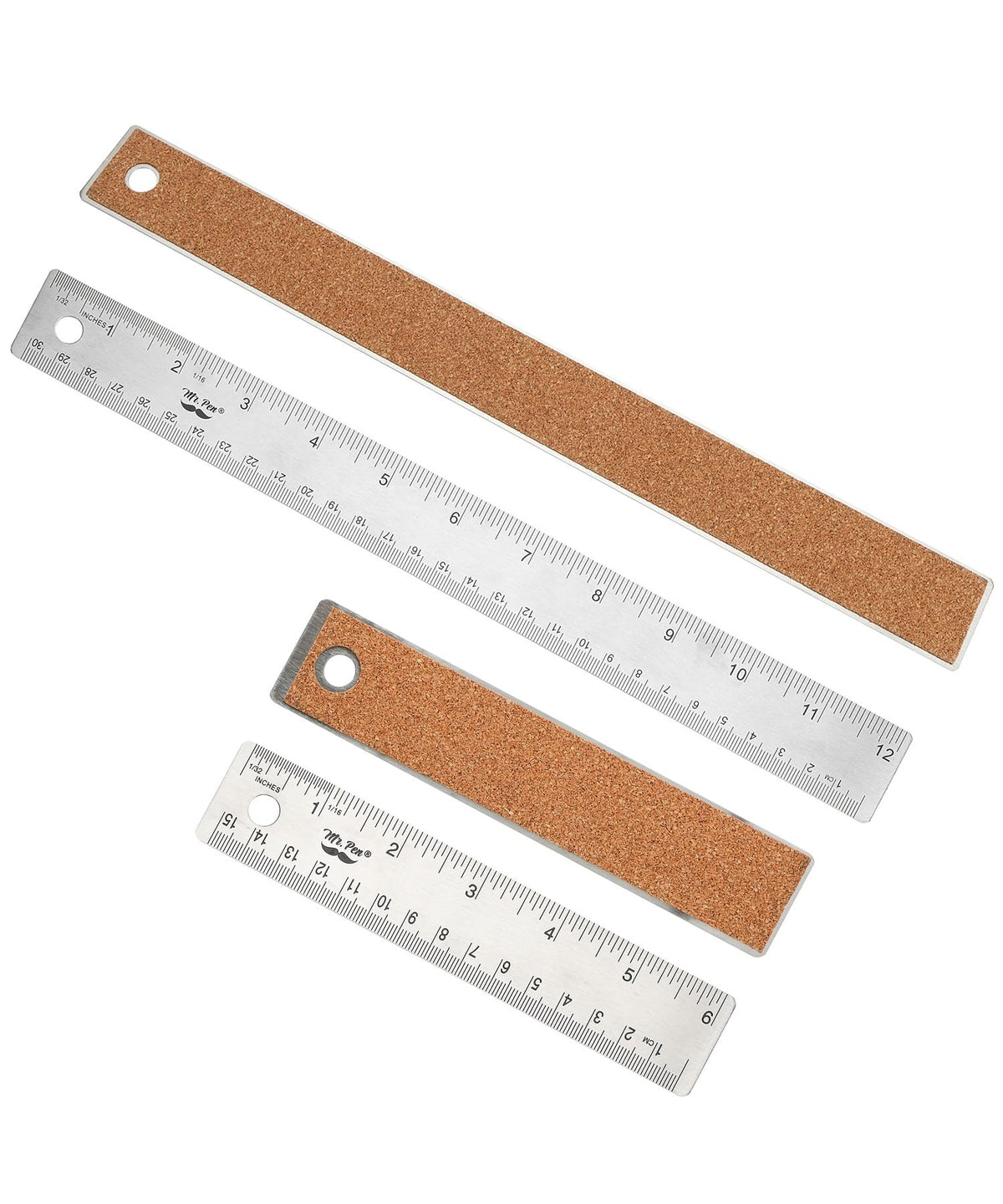 Mr. Pen- Metal Ruler with Non-Slip Cork Back, 12 Inch
