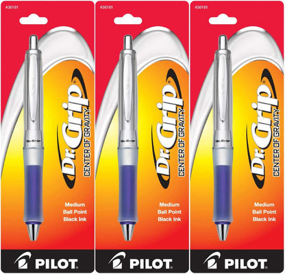 PILOT Dr. Grip Center of Gravity, Black, Single Pen- Ideal for School