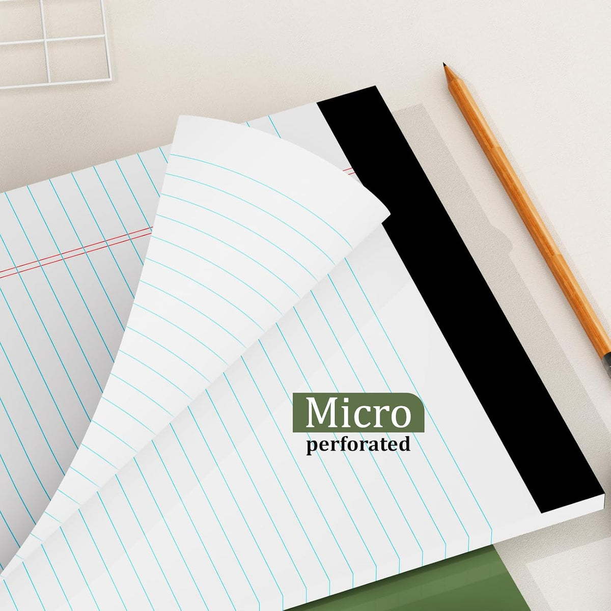 AILZFEI 12 Pack of Legal Pads 8.5 x 11.75 College Ruled Notebook White Paper Note Pad Narrow Ruled 30 Sheets Notepads Perforated Writing Pad Clear Print 8x11 Legal Pads Pads of Paper