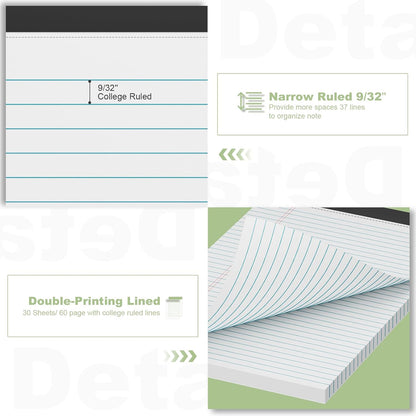Legal Pads 8.5 x 11 Notepad, 2 Pack White Note Pads 8.5'' x 11'' for Work