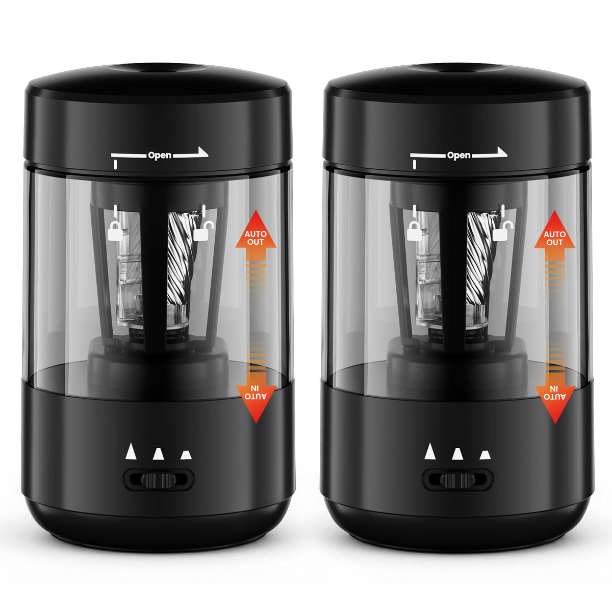 Electric Pencil Sharpener for Classroom, Fully Automatic, Black