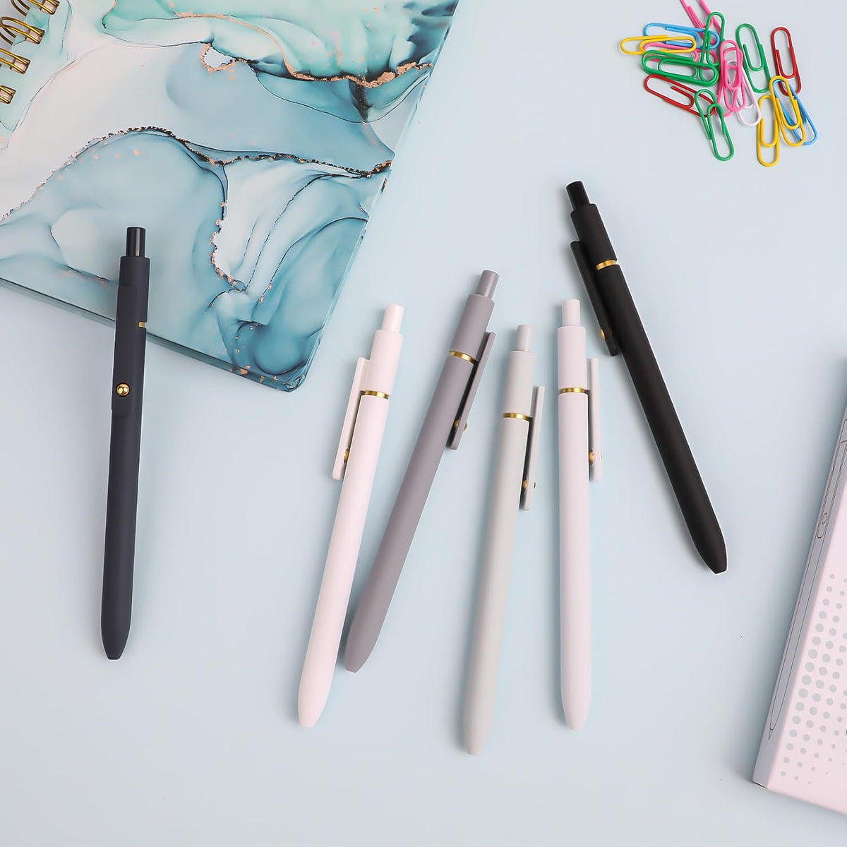Ddaowanx Gel Pens,6 Pcs 0.7mm Retractable Quick Dry Black Ink Pens