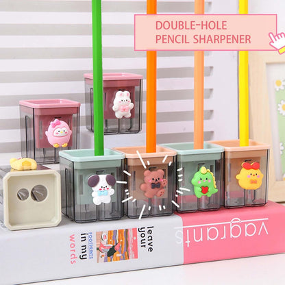 2PCS Pencil Sharpener, Lip Liner Sharpener, sharpened Pencil, Children's Pencil, Office Supplies, School Supplies, School (2), Transparent