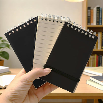 3 Pack Pocket Spiral Notebook With Pen, 5.1"x 3.1" 100 Pages A7 Lined Paper