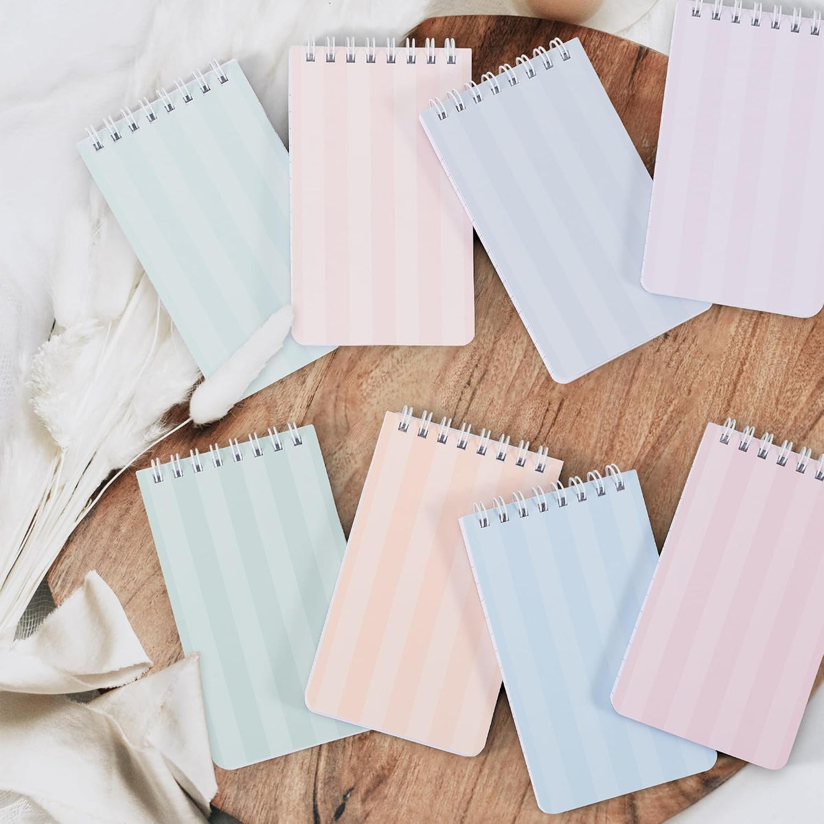 Aesthetic Pocket Notebooks Set Of 8 For Women - Small 3x5 Spiral Notepads