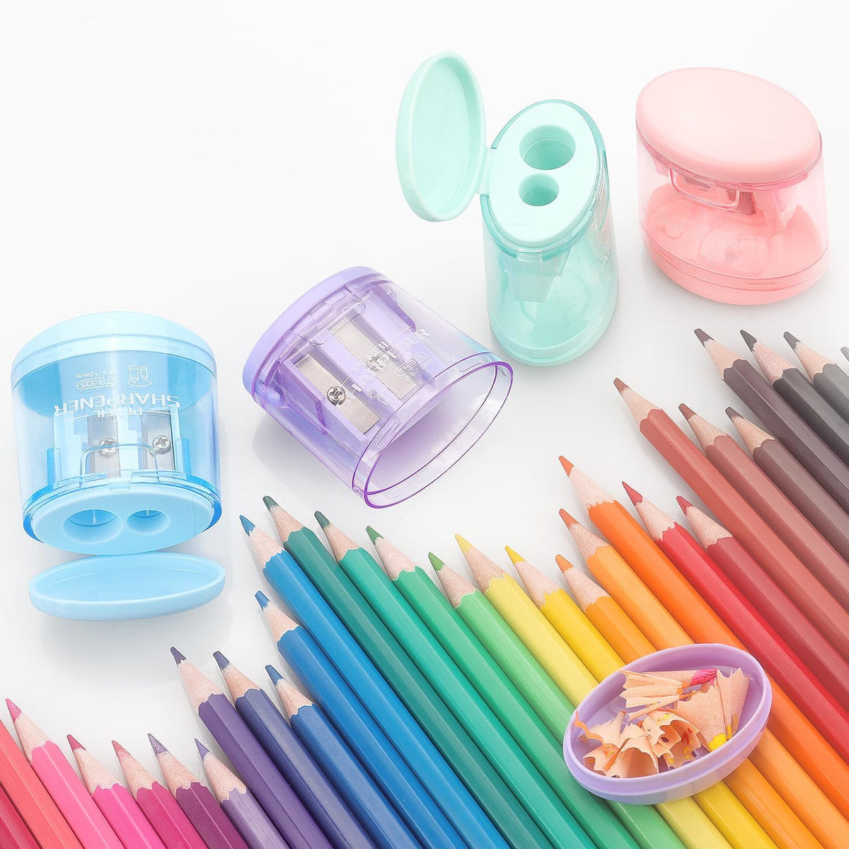 Tamaki Pencil Sharpeners Manual Dual Holes, 4 Pack