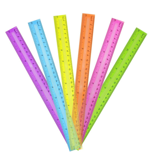 30 Pack Clear Plastic Rulers 12 Inch, Transparent Bulk Rulers for Classroom