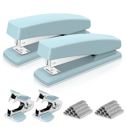 Deli Stapler, 25 Sheet Capacity, 1000 Staples & Staple Remover, Blue