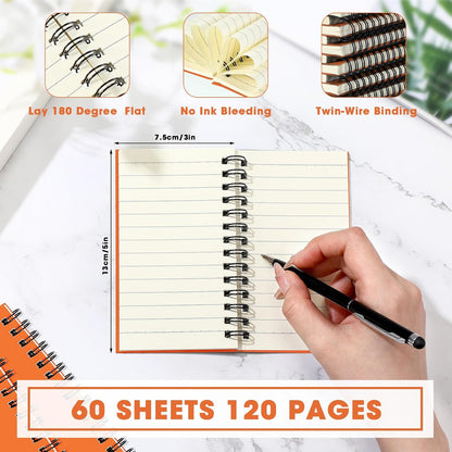 Jutom 18 Pcs Small Spiral Notebook Memo Pad 3x5, Orange