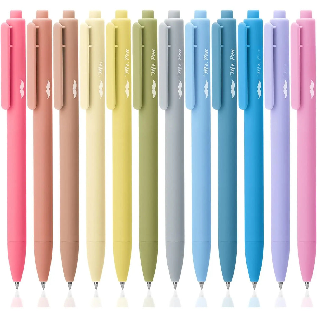Retractable Gel Pens, 12-Pack Pastel Barrel 0.5mm Fine Tip, High-Quality Black Ink, Convenient 1-Click Operation, Aesthetic for Journaling Detailed Notes, Office Stationery with Manufacturer Warranty, Convenient One-Click Operation, 0.5Mm Tip