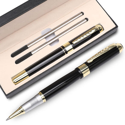 YIVONKA Ballpoint Pen Luxury Ballpoint Line Black Refill width 0.5mm Gift Set for Men & Women Professional Executive,Office,Nice BallPens Classy Gift Box (Silver)