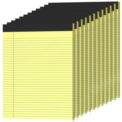 6 Pack Legal Pads 8.5" x 11" College Ruled Yellow Note Pads 8.5 x 11 Inch Micro-Perforated Notepad 300 Sheets in Total Lined Writing Paper Notebook for Office, School Supplies & To-Do Lists