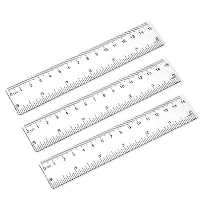 3 Pack 6 Inch 8 Inch 12 Inch Ruler Set Plastic Straight Ruler Transparent Measuring Tool Acrylic Clear Ruler for School Office Student