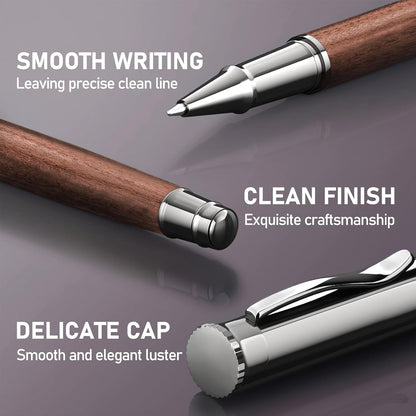 WEMATE Wood Rollerball Pen Set, Nice Pen for Men, Fancy Look - Red Padouk