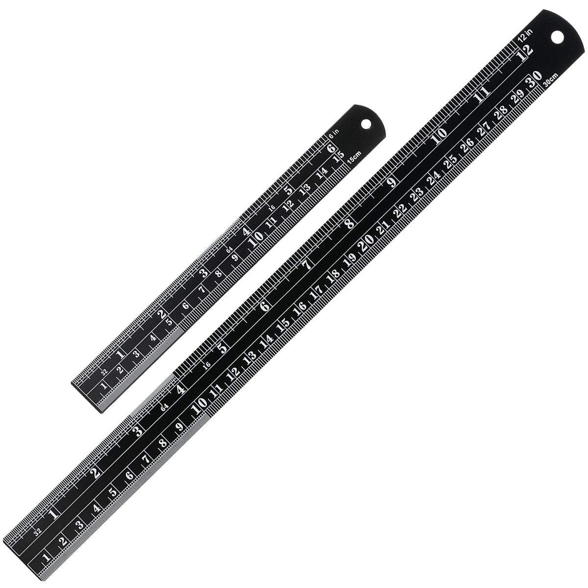 Mr. Pen- Metal Straight Edge Ruler, 2 Pack, 6" and 12", Silver