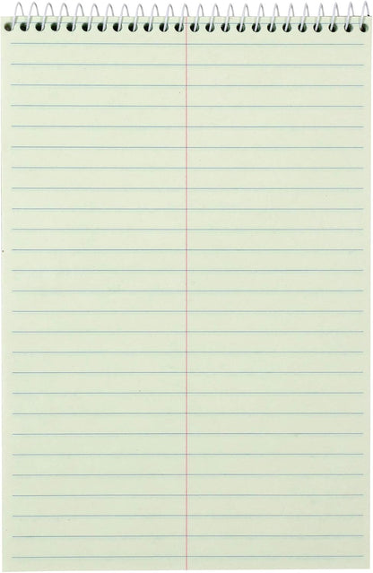 Amazon Basics Steno Notebooks, Gregg Rule, Green Paper for Notes, 80 Sheets, 6" x 9", 12-Pack