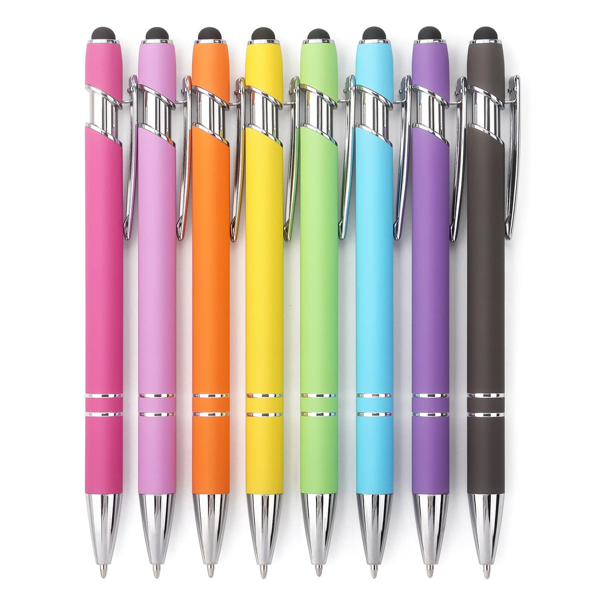 Ballpoint Pen 2-in-1 Stylus Pen with Stylus tip, 1.0 mm Black Ink, 6 Pack