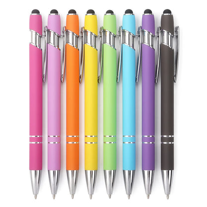 Ballpoint Pen 2-in-1 Stylus Pen with Stylus tip, 1.0 mm Black Ink, 6 Pack