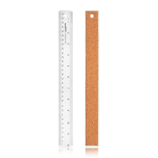Stainless Steel Metal Ruler with Non-Slip Cork Back for Home Improvement, Planner Accessories, College School Supplies, Drafting Tools, Architecture Supplies, 30.5 Centimeters & 12 inches