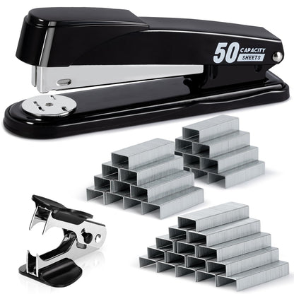 Deli Stapler Heavy Duty, 2000 Staples and Staple Remover, Purple