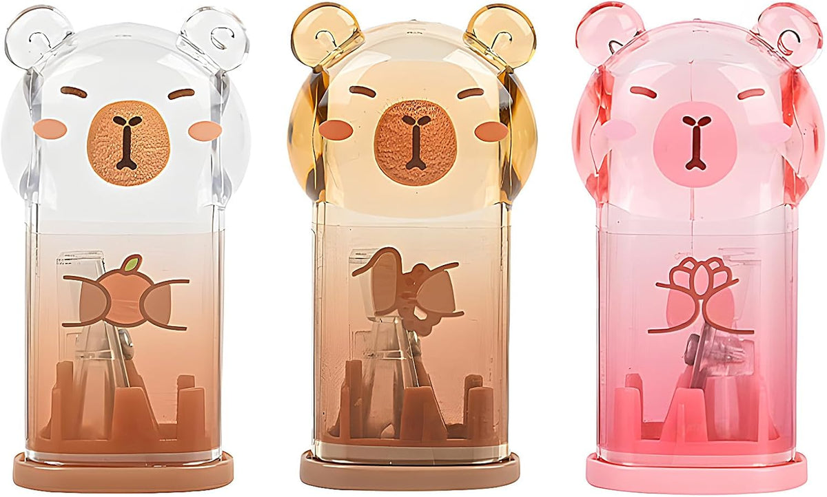 3Pcs Capybara Pencil Sharpeners, Cute Kawaii Stationery Supplies