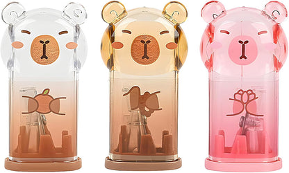 3Pcs Capybara Pencil Sharpeners, Cute Kawaii Stationery Supplies