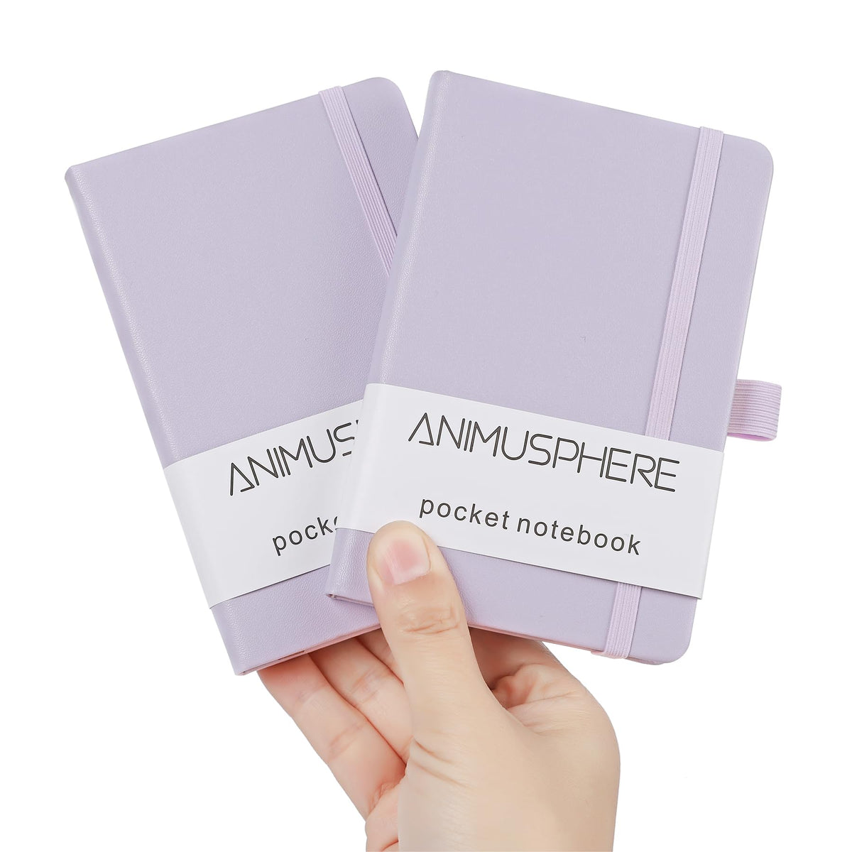2Pack Pocket Notebook Small Notebook Journal Notebook 4 inches x 5.7 inches 200 Pages Leather Cover With Pen Holder Page Marker Ribbons(Black)